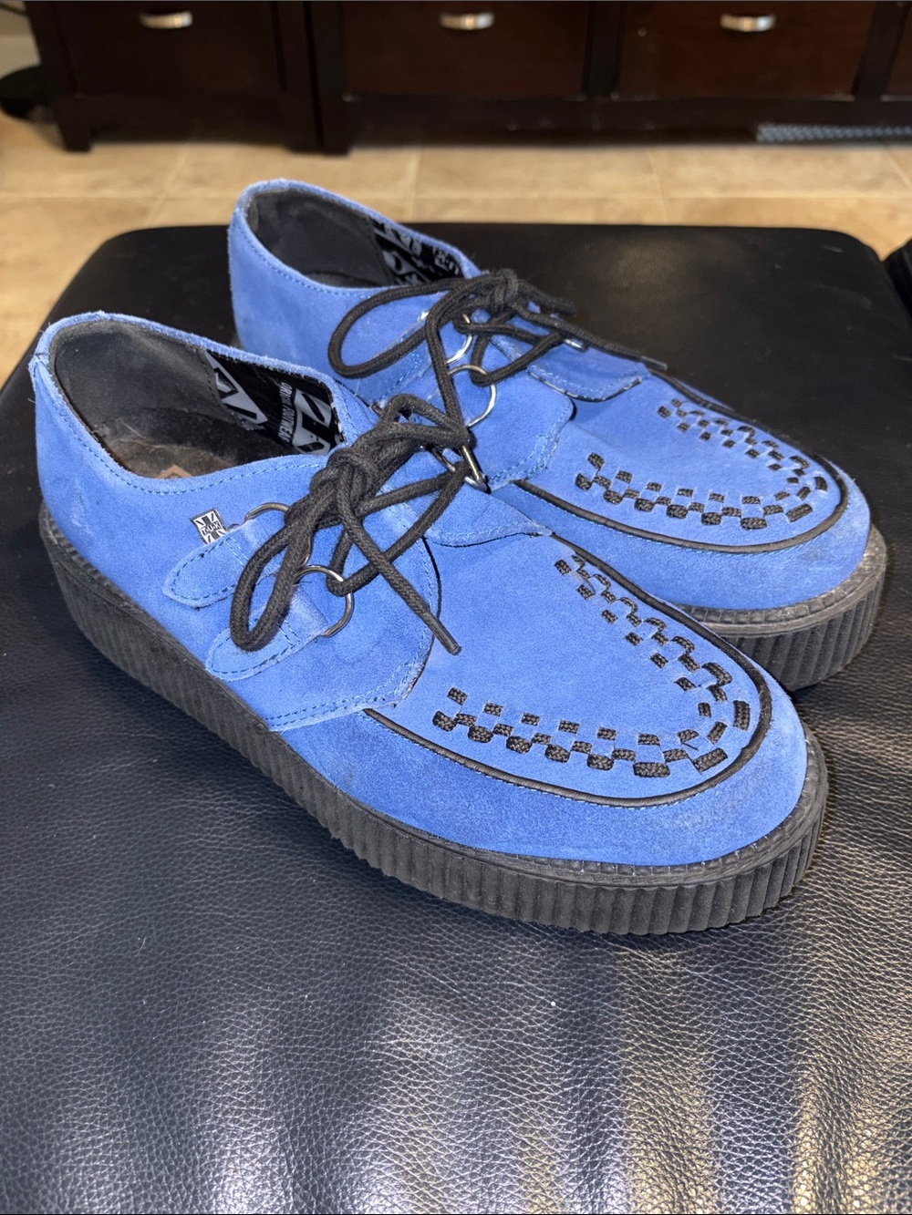 TUK Blue Sueded Viva Mondo Creepers Shoes